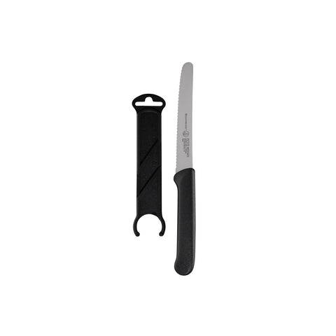 Messermeister 106/B 4.5" Black Serrated Tomato Knife with Matching Sheath