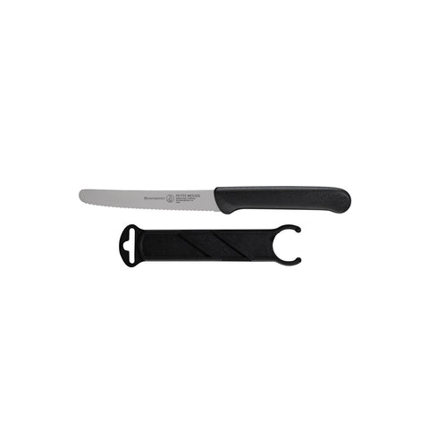 Messermeister 106/B 4.5" Black Serrated Tomato Knife with Matching Sheath