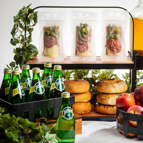 TableCraft 10718 Rectangular Two-Tier Acacia Wood Display Stand