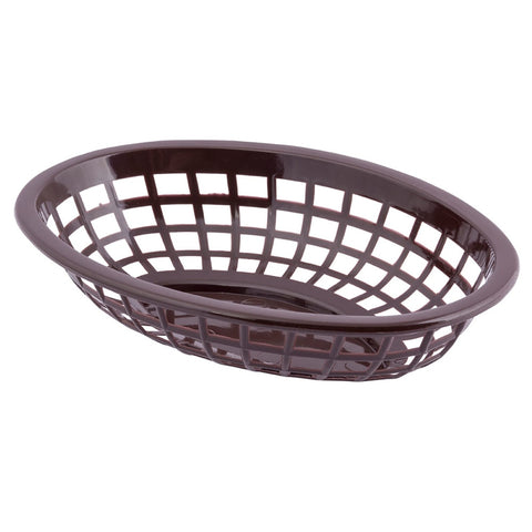Tablecraft 1071BR Oval Side Order Basket, Brown Polyethylene, 8" x 5-1/4" x 2"