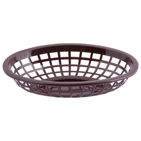 Tablecraft 1071BR Oval Side Order Basket, Brown Polyethylene, 8" x 5-1/4" x 2"