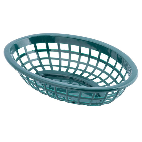 Tablecraft 1071FG Oval Side Order Basket, Forest Green, 8" x 5-1/4" x 2\" Polyethylene