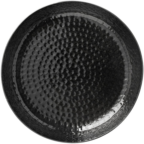 TableCraft Products 10736 Crackle 8.5 in Round Black Aluminum Serving Platter