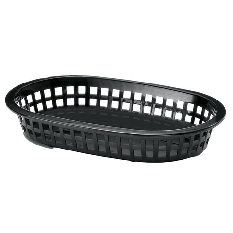 TableCraft 1073BK Black Oval A La Carte Plastic Serving Basket