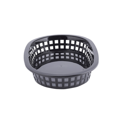 TableCraft 1073BK Black Oval A La Carte Plastic Serving Basket