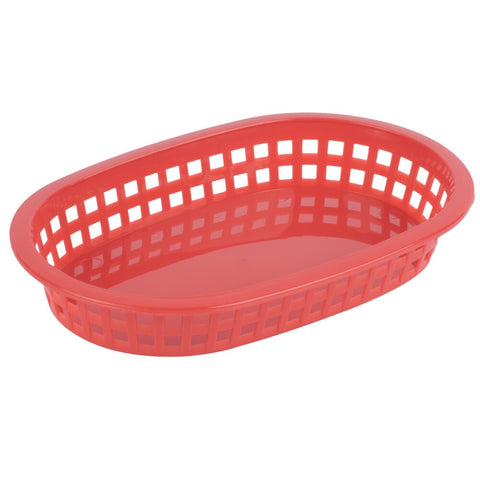 TableCraft 1073R A La Carte Red Oval Plastic Fast Food Basket