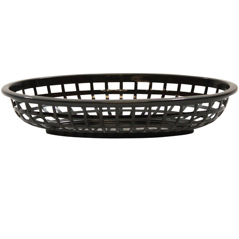TableCraft 1074BK Black Classic Oval Plastic Serving Basket