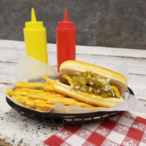 TableCraft 1074BK Black Classic Oval Plastic Serving Basket