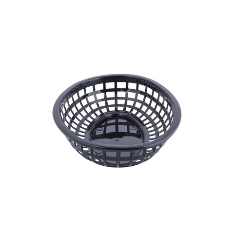 Tablecraft Products 1074BK Black Classic Oval Plastic Serving Basket, 9-3/8" x 6-1/4"