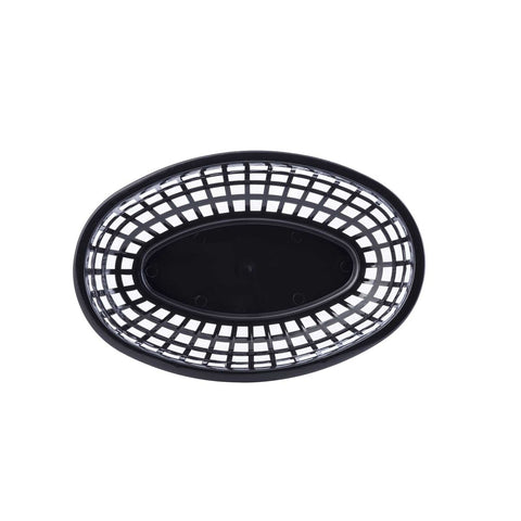 Tablecraft Products 1074BK Black Classic Oval Plastic Serving Basket, 9-3/8" x 6-1/4"