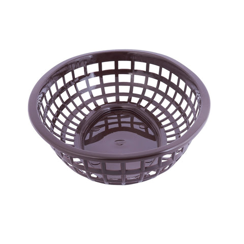 TableCraft 1074BR Brown Oval Classic Plastic Serving Basket
