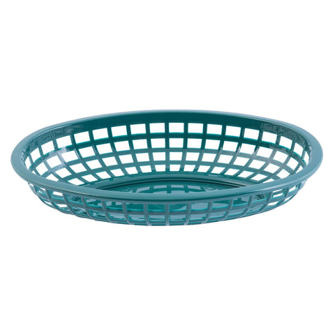 Tablecraft Products 1074FG Forest Green Oval Classic Plastic Serving Basket