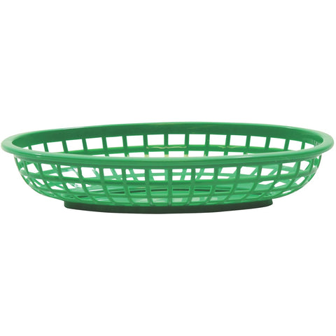 Tablecraft Products 1074G Green Oval Fast Food Serving Basket