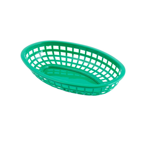 Tablecraft Products 1074G Green Oval Fast Food Serving Basket