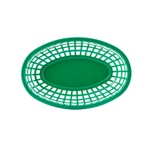 Tablecraft Products 1074G Green Oval Fast Food Serving Basket