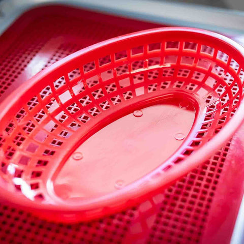 TableCraft Products 1074R Red Oval Classic HDPE Serving Basket