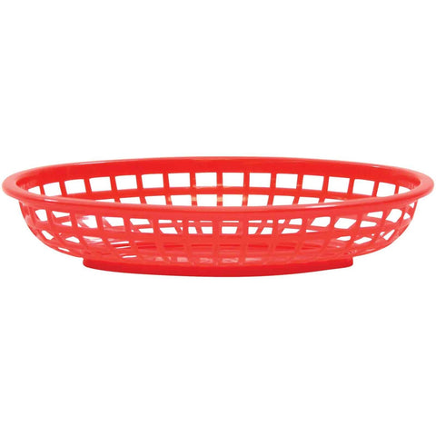 TableCraft Products 1074R Red Oval Classic HDPE Serving Basket