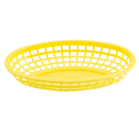 Tablecraft Products 1074Y Classic Oval Polyethylene Serving Basket, Yellow