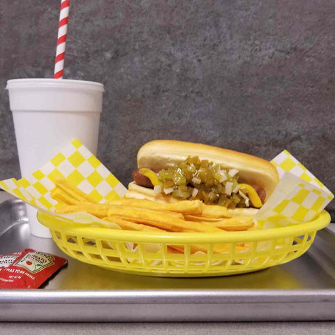 TableCraft Products 1074Y Yellow Oval Classic Plastic Serving Basket