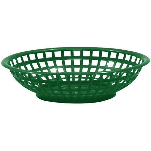 TableCraft Products 1075FG 8 in Round Polypropylene Fast Food Basket, Forest Green
