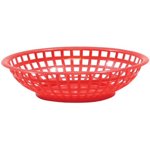 TableCraft 1075R 8" Red Round Serving Plastic Basket