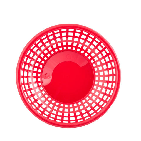 TableCraft Products 1075R Round Polypropylene Serving Basket, Red, 8 x 2 in