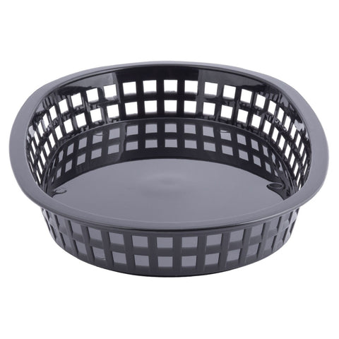 Tablecraft 1076BK Chicago Platter Basket, Oval, Black Polypropylene, 10-1/2 x 7 x 1-1/2 in