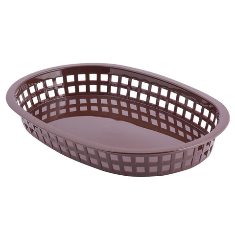 Tablecraft Products 1076BR Chicago Platter Basket, Oval, Brown, Polypropylene, 10-1/2 x 7 x 1-1/2