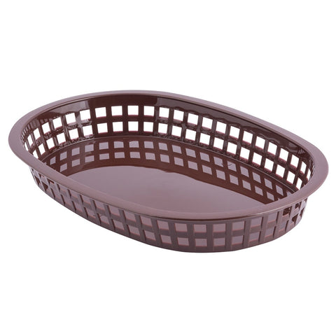 Tablecraft Products 1076BR Chicago Platter Basket, Oval, Brown, Polypropylene, 10-1/2 x 7 x 1-1/2