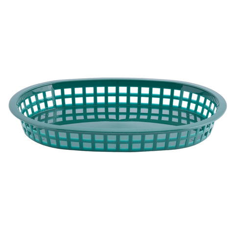 Tablecraft 1076FG Chicago Platter Basket, Oval, Forest Green, Polypropylene, 10-1/2 x 7 x 1-1/2
