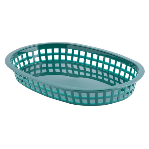 Tablecraft 1076FG Chicago Platter Basket, Oval, Forest Green, Polypropylene, 10-1/2 x 7 x 1-1/2