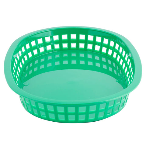 Tablecraft 1076G Chicago Platter Basket - Oval, Green, 10-1/2" x 7" x 1-1/2"