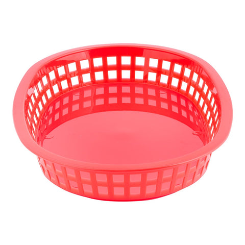 Tablecraft 1076R Chicago Platter Basket, 10-1/2" x 7" Oval, Red