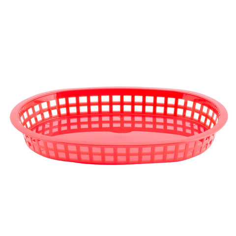 Tablecraft Products 1076R Red Oval Chicago Platter Basket, 10-5/8 x 7 x 1-1/2
