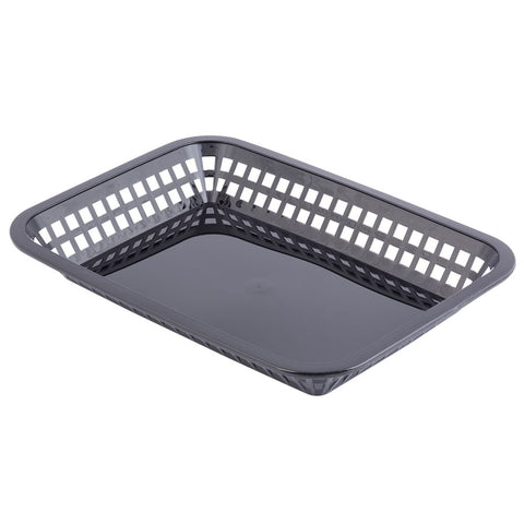 Tablecraft Products 1077BK Grande Platter Basket, Black Polypropylene, Rectangular, 10-3/4" x 7-3/4" x 1-1/2"