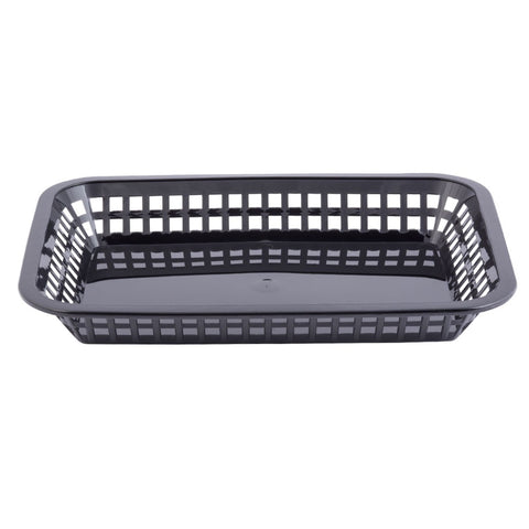 Tablecraft Products 1077BK Grande Platter Basket, Black Polypropylene, Rectangular, 10-3/4" x 7-3/4" x 1-1/2"