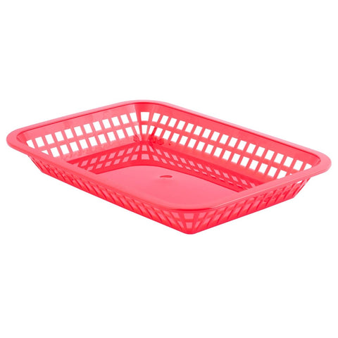 Tablecraft Products 1077R Grande Rectangular Polypropylene Platter Basket, Red