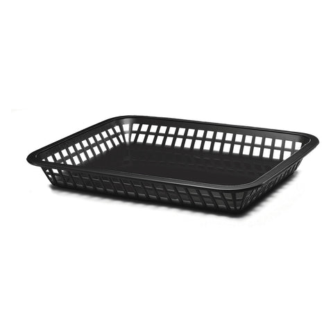 TableCraft Products 1079BK Black Mas Grande Rectangular Plastic Serving Basket