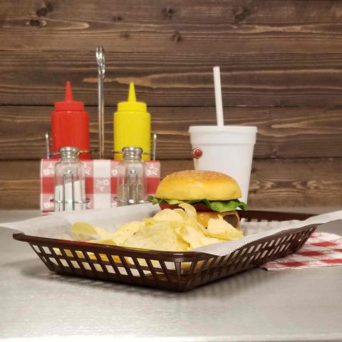 Tablecraft Products 1079BK Black Mas Grande Rectangular Polypropylene Serving Basket