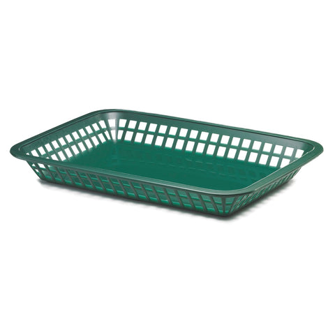 Tablecraft Products 1079FG Mas Grande Forest Green Rectangular Polypropylene Platter Basket