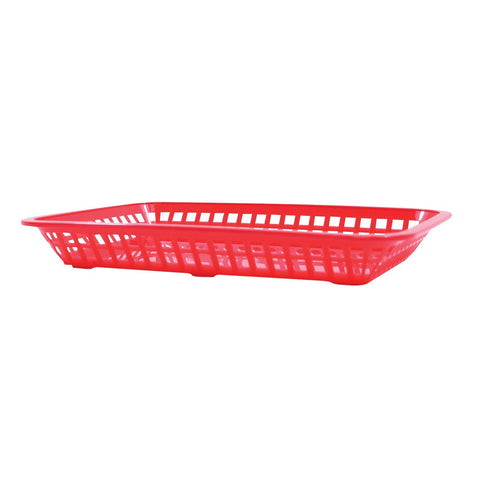 TableCraft 1079R Red Mas Grande Rectangular Plastic Serving Basket
