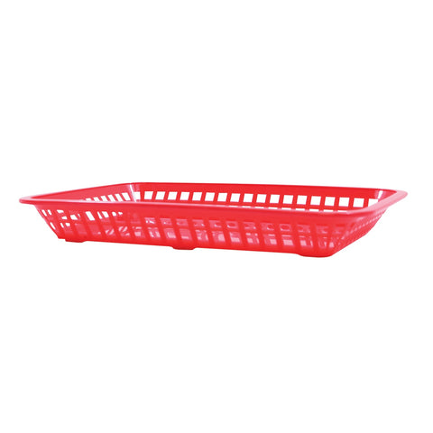 TableCraft 1079R Red Mas Grande Rectangular Plastic Serving Basket