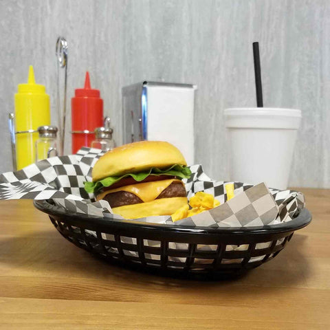 TableCraft 1084BK Black Jumbo Oval Polypropylene Serving Basket