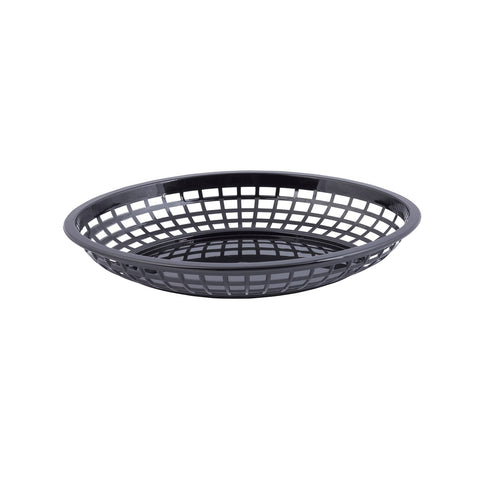 TableCraft 1084BK Black Jumbo Oval Plastic Serving Basket