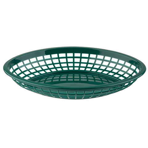 Tablecraft 1084FG Forest Green Jumbo Oval Plastic Serving Basket
