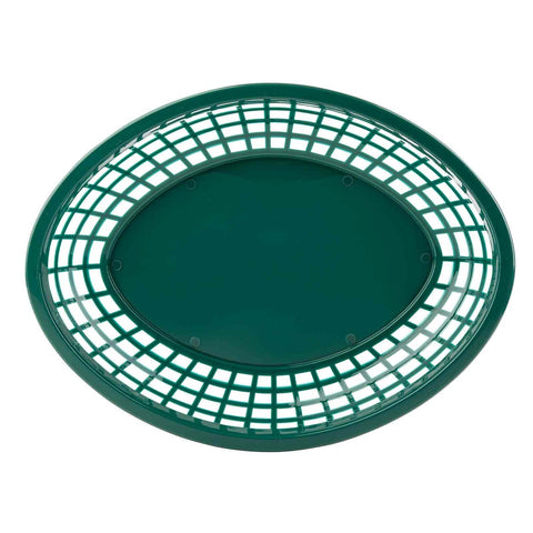 Tablecraft 1084FG Forest Green Jumbo Oval Plastic Serving Basket