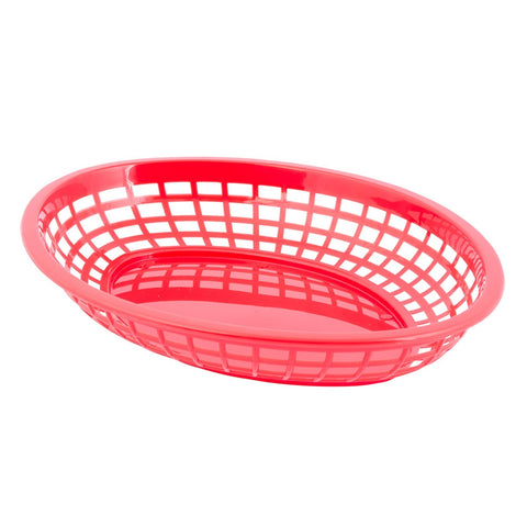 Tablecraft Products 1084R Jumbo Oval Polypropylene Basket, Red, 11-3/4"