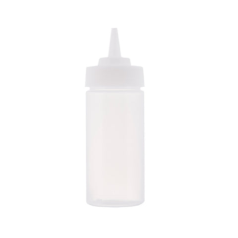 Tablecraft Products 10853C 8 oz Clear Widemouth Squeeze Bottle with Standard TipTop