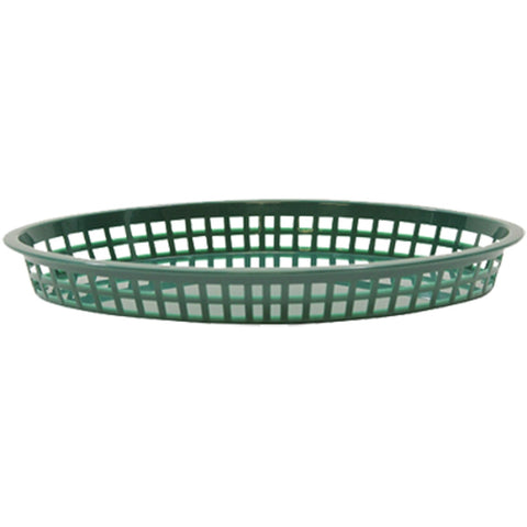 TableCraft Products 1086FG Texas Platter Basket - Forest Green Oval 12-3/4" x 9-1/2" x 1-1/2"