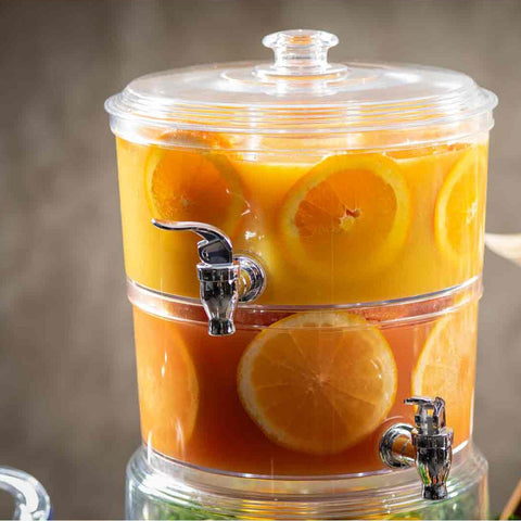 TableCraft 10961 Two-Tiered Stackable Beverage Dispenser, 2 x 1-Gallon